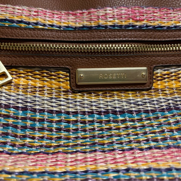 Rosetti Brown Multicolor Woven Crossbody Bag - Picture 3 of 7